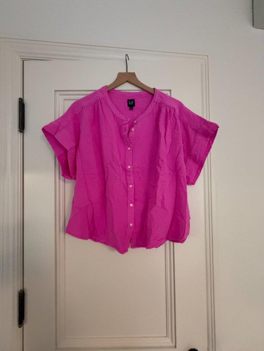 GAP Hot Pink Button-Front Blouse